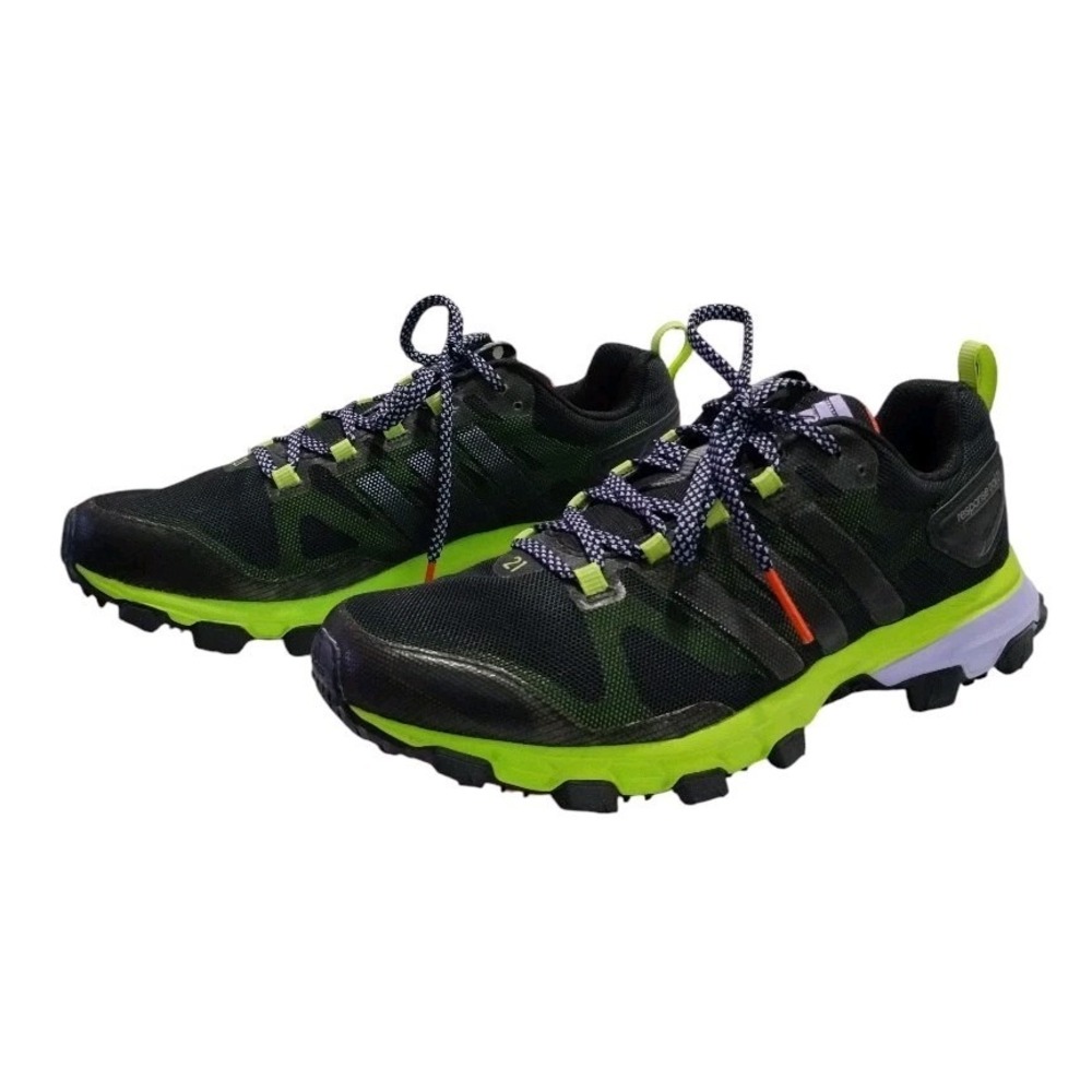 Adidas Response Trail 21 running shoes Womens 9 in‎ black and lime green Outdoor